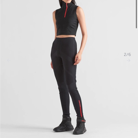 Prada Tech Rec Nylon Pique Leggings - Picture 2 of 5